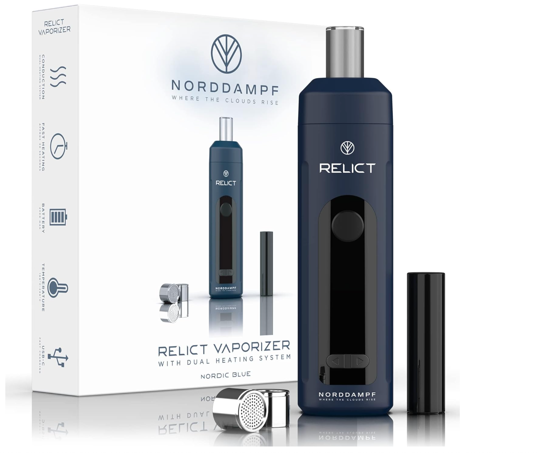 Norddampf Relict Kräuter Vaporizer Nordic Blue +Gratis BUBBLER