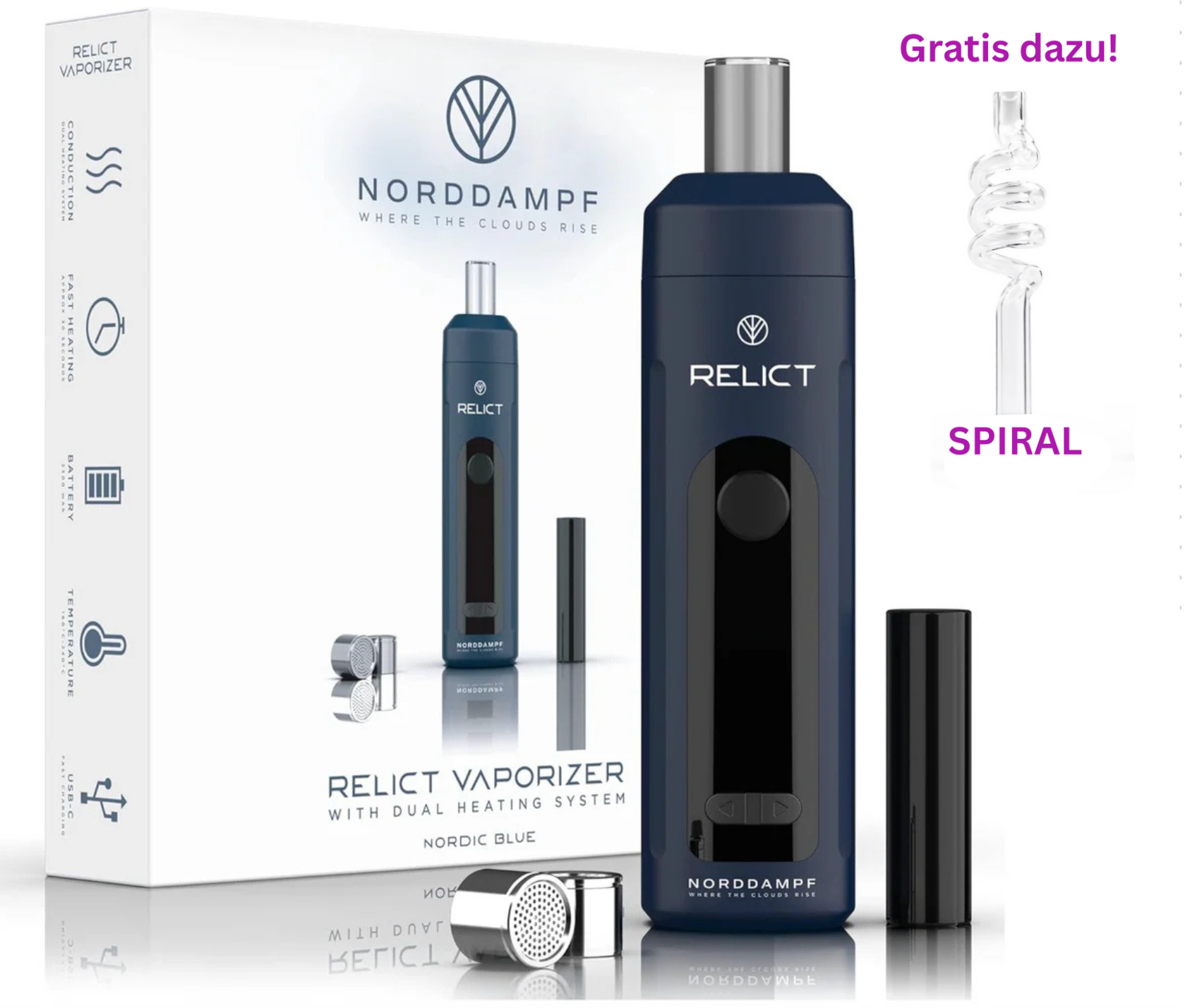 Norddampf Relict Blue + Gratis Mundstück CURVED