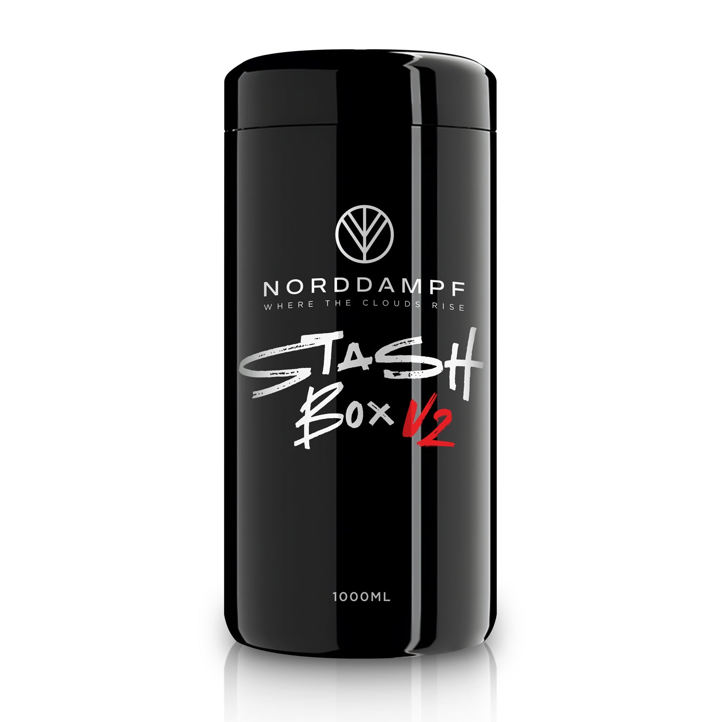 Norddampf Stashbox Mironglass mit Hygrometer 1000 ml für Kräuter