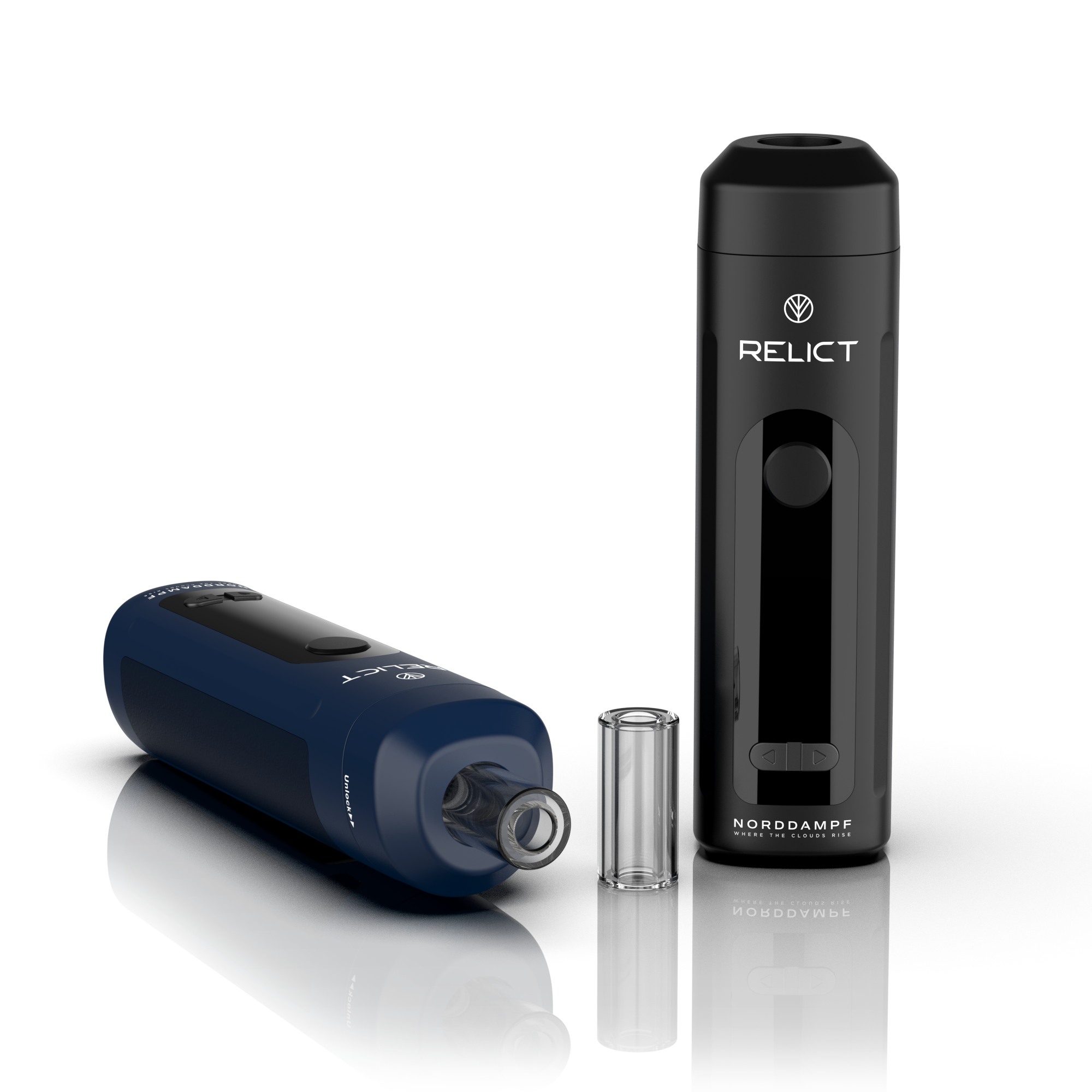 Norddampf Relict Kräuter Vaporizer Deep Black + Gratis BUBBLER