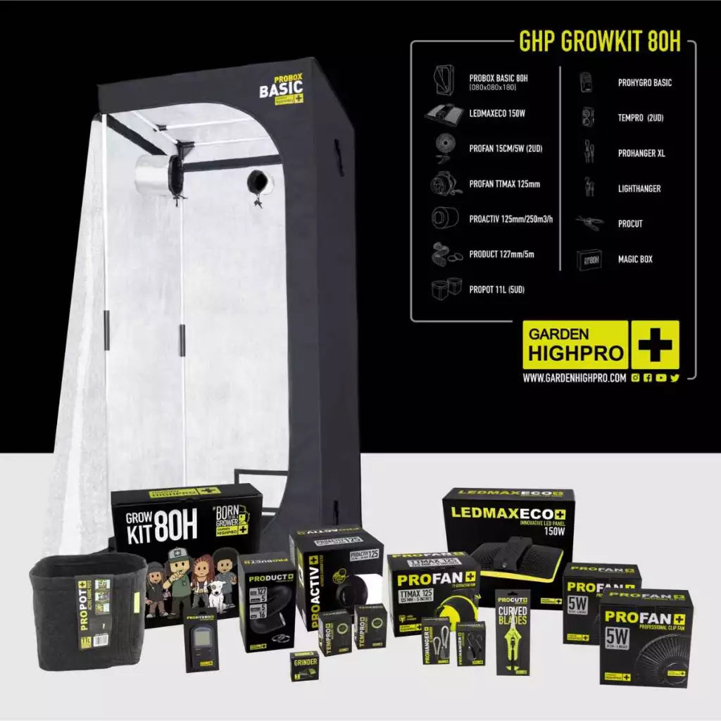 Highpro Growbox LED set 80x80x180 cm Kit